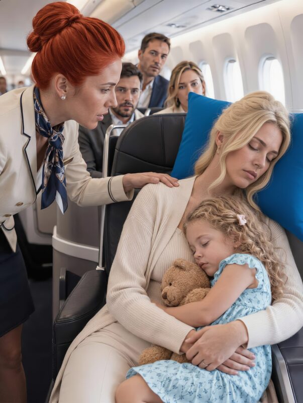 Eine alleinerziehende Mutter schlief auf Sitz 8A … bis der Kapitän fragte: „Ist ein Kampfpilot an Bord?“