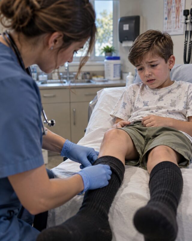 Eine Schulkrankenschwester entdeckt etwas Ungewöhnliches unter den Socken eines 7-jährigen Jungen – dann werden die Behörden gerufen